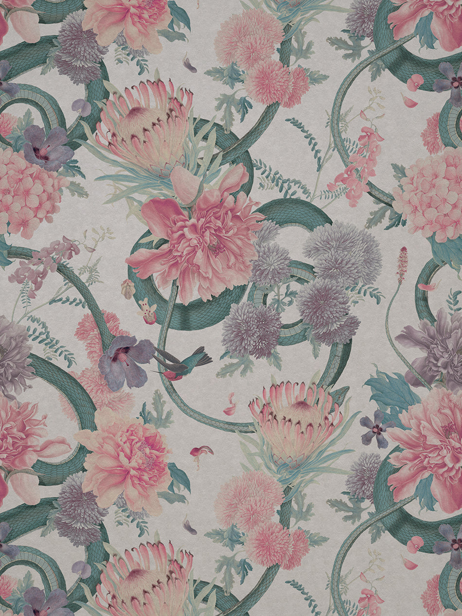 Forbidden Bloom Faux Suede Wallpaper
