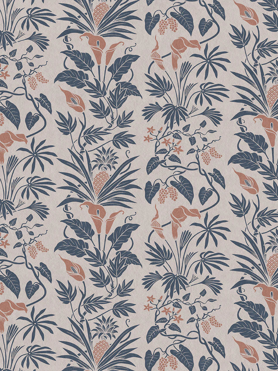 Little Botanize 'Terracotta Blue' Wallpaper