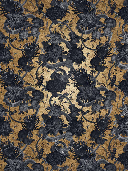 Forbidden Bloom Gold Leaf Wallpaper