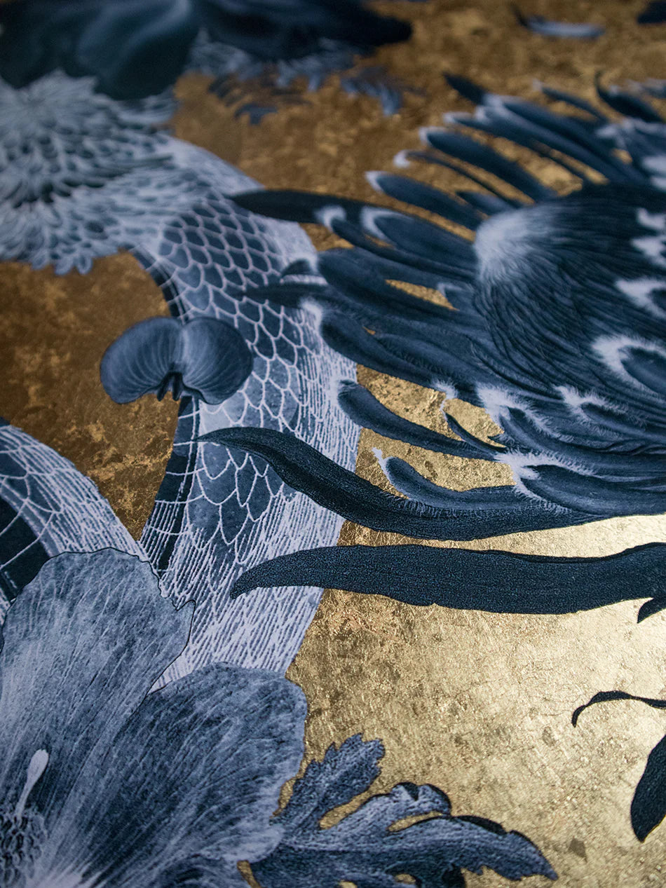 Forbidden Bloom Gold Leaf Room Wallpaper