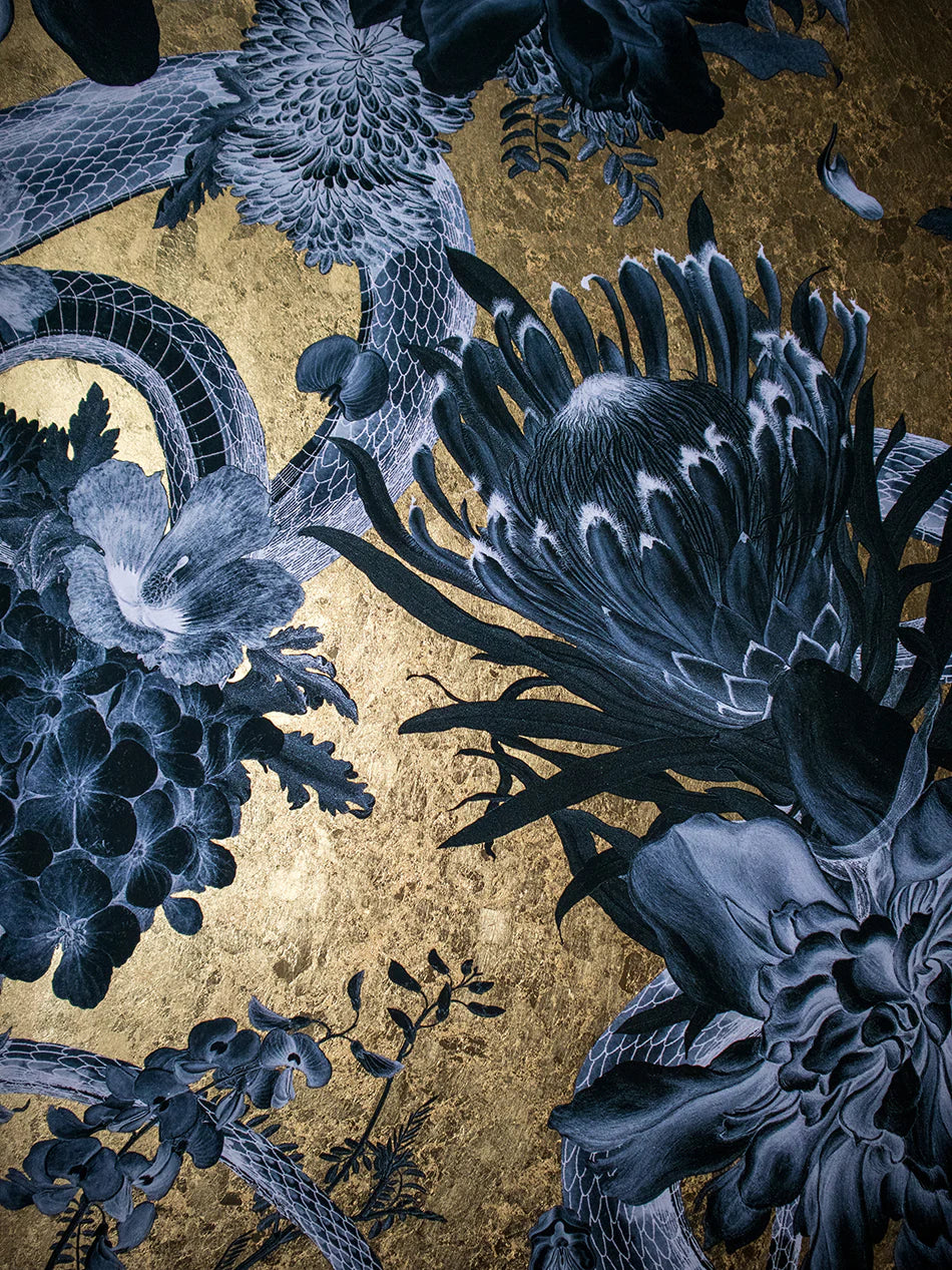 Forbidden Bloom Gold Leaf Room Wallpaper