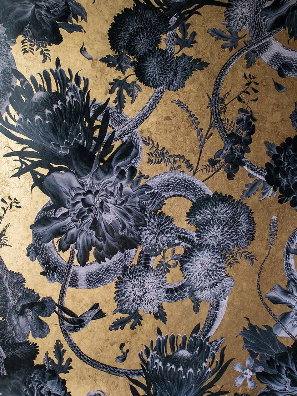 Forbidden Bloom Gold Leaf Room Wallpaper