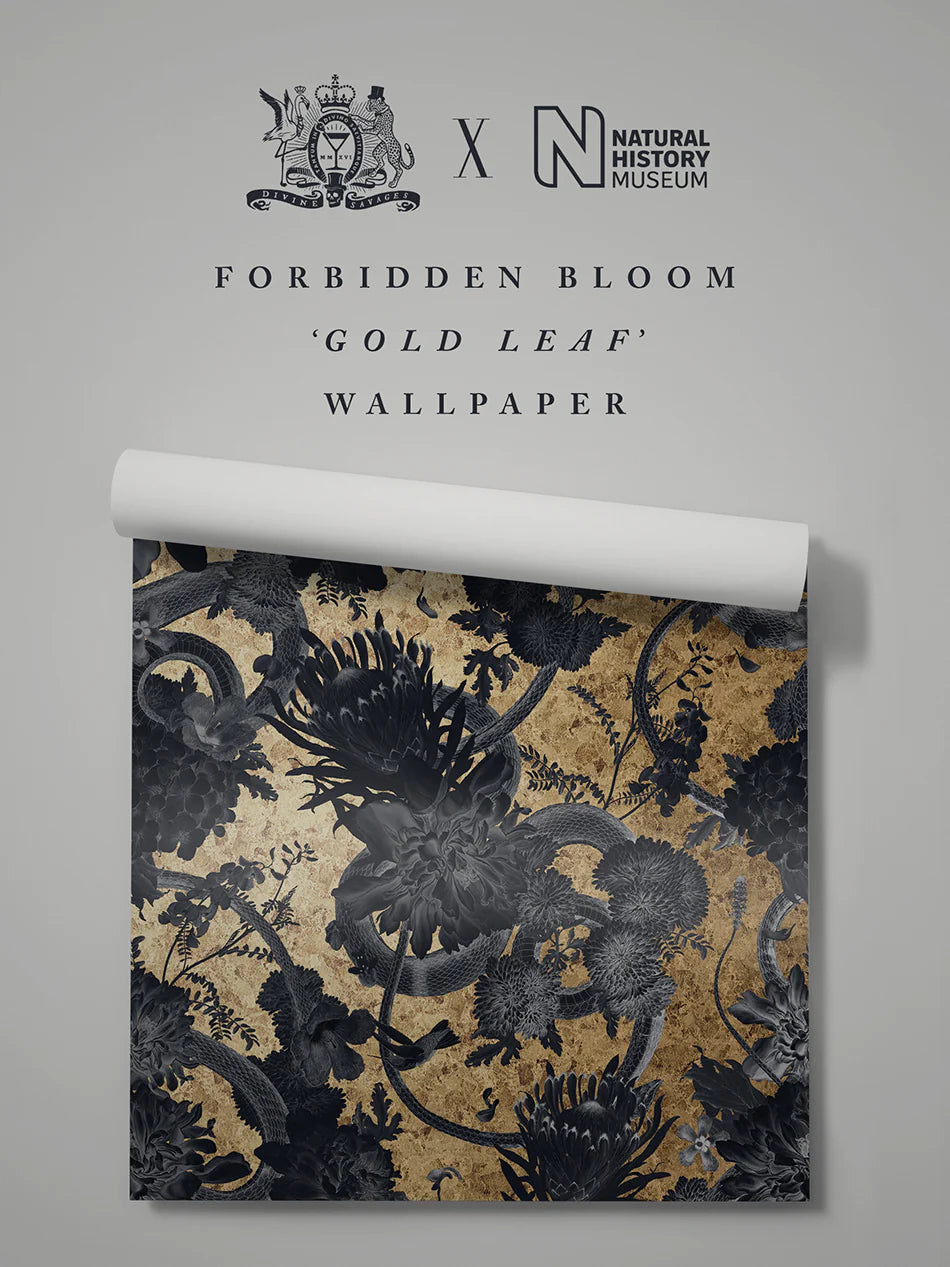 Forbidden Bloom Gold Leaf Wallpaper