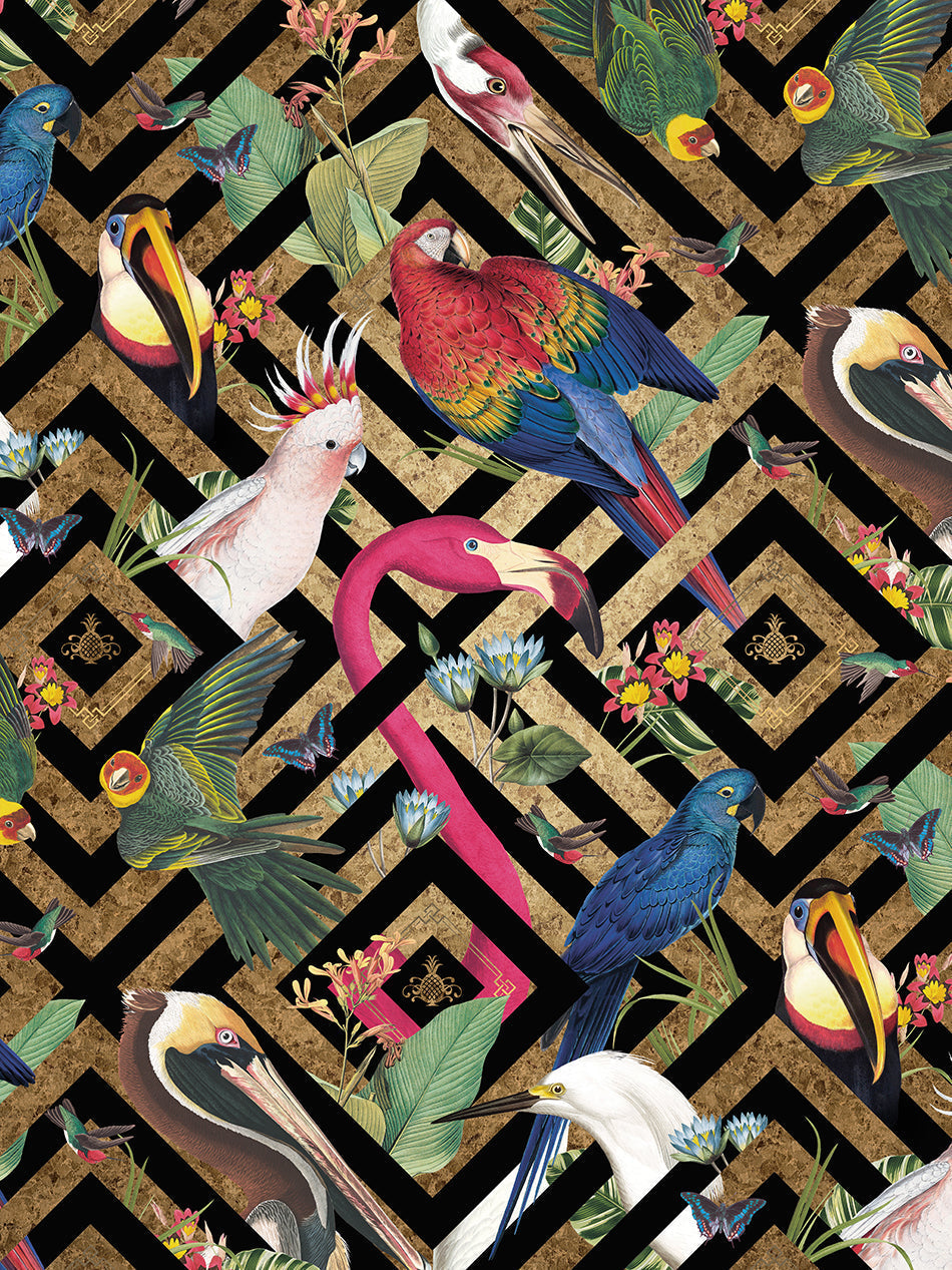 Geometric Aviary Wallpaper
