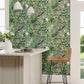 Chinoiserie Hall Wallpaper - Chinese Green/Lotus Pink - DWAW217110