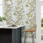 Chinoiserie Hall Wallpaper - Dawn Blue/Persimmon - DWAW217112