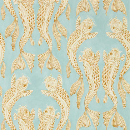 Voyaging Koi Wallpaper - Clear Sky/Persimmon - DWAW217115