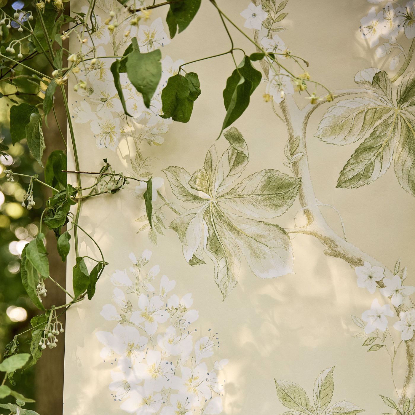 Chestnut Tree Wallpaper - Lemon/Lettuce - DWOW215707