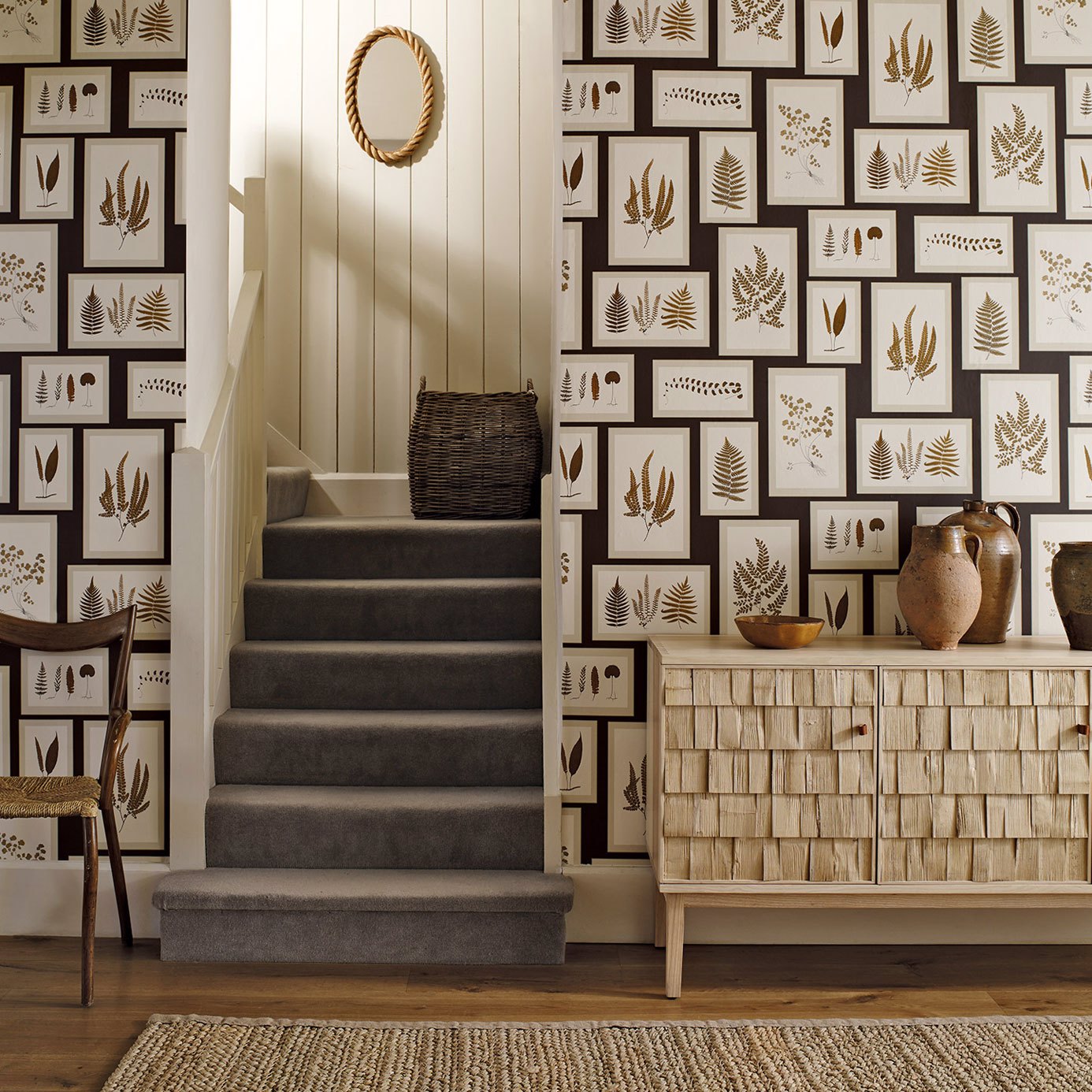 Fern Gallery Wallpaper - Charcoal/Spice - DWOW215713