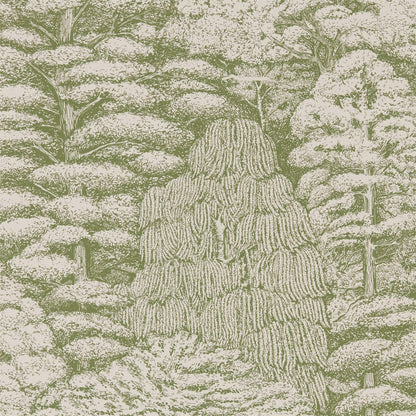 Woodland Toile Wallpaper - Cream/Green - DWOW215720