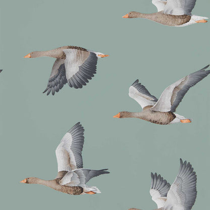 Elysian Geese Wallpaper - Blue Clay - DYSI216610