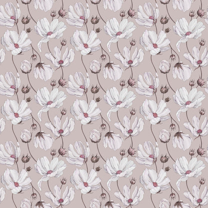 Daisies Wallpaper - Pink - Summer Gray

