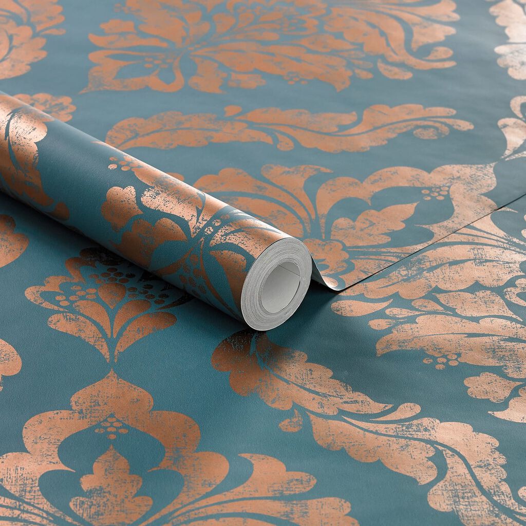 Damaris Wallpaper - Turqouise - Boutique Luxury