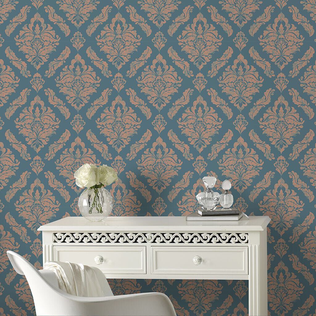 Damaris Wallpaper - Turqouise - Boutique Luxury