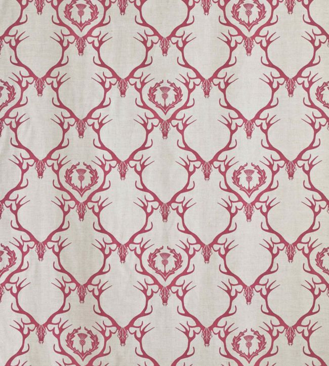 Deer Damask Fabric - Claret - BGF010-102 - Barneby Gates