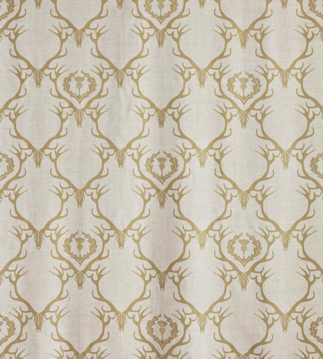 Deer Damask Fabric - Gold - BGF010-103 - Barneby Gates
