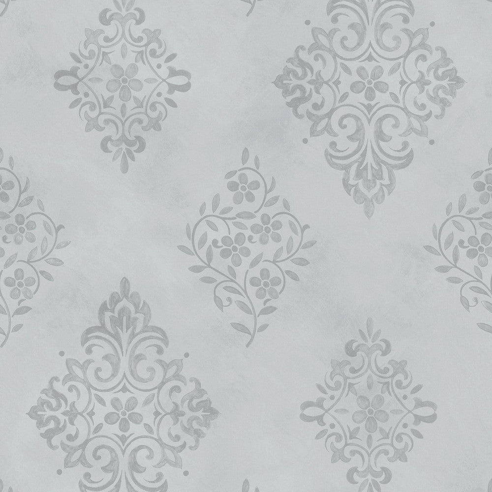 Diamond Motif Wallpaper - Blue - Shabby Chic