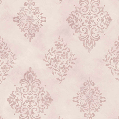 Diamond Motif Wallpaper - Pink - Shabby Chic