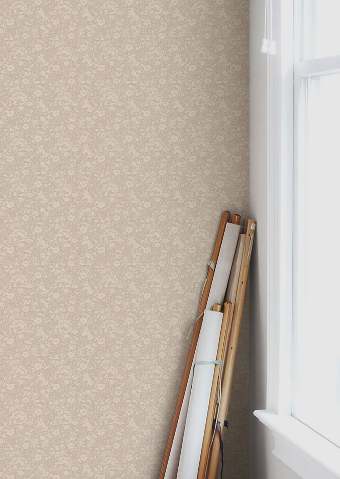 Doris Wallpaper - Dusty Pink - Summer Gray
