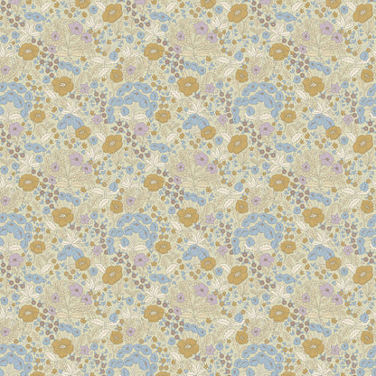 Doris Wallpaper - Lilac & Mustard - Summer Gray

