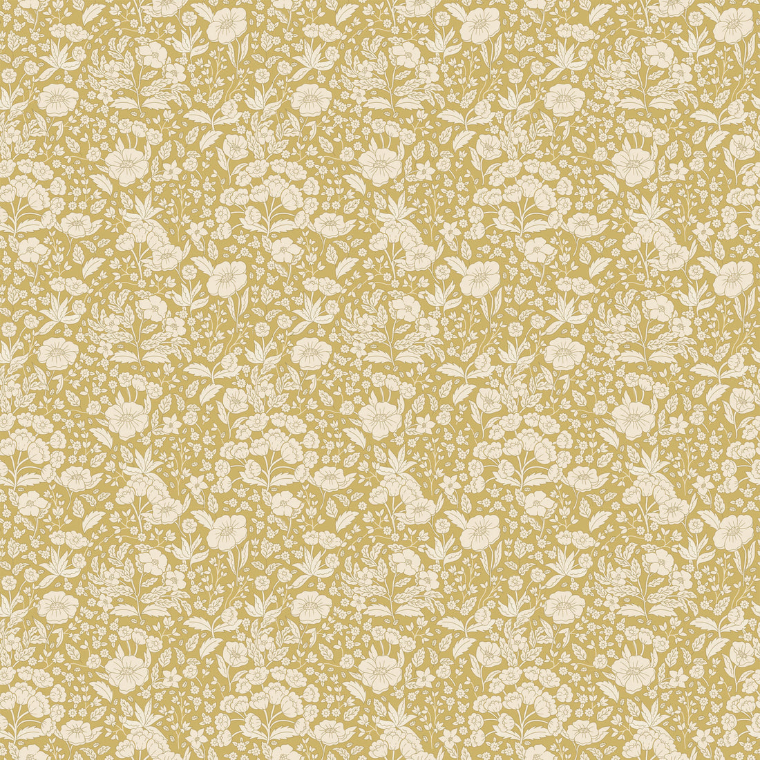 Doris Wallpaper - Mustard - Summer Gray

