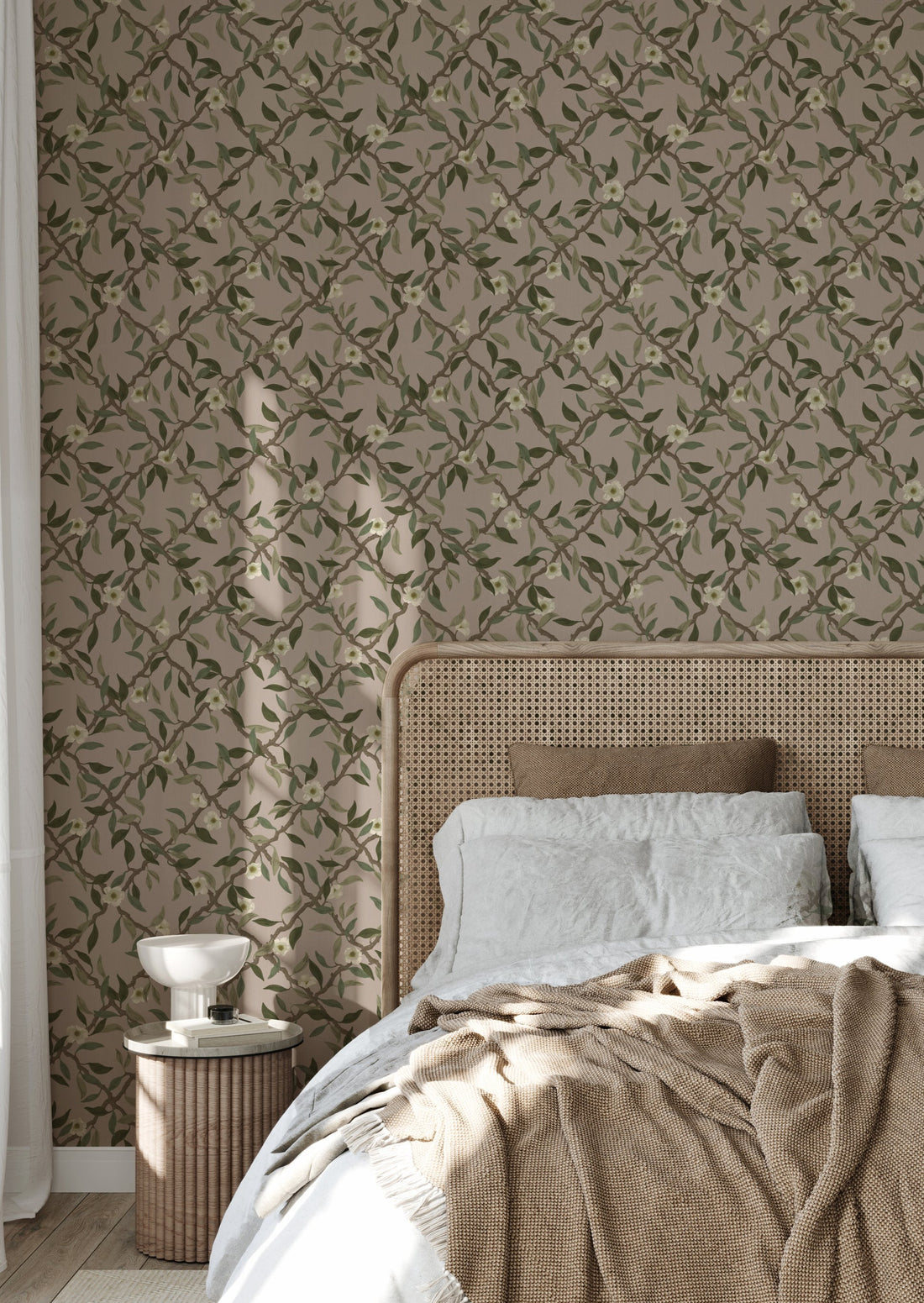 Espalier Wallpaper - Dusty Pink - Summer Gray
