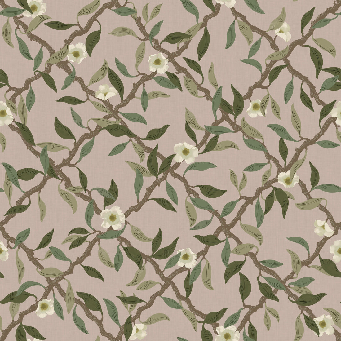 Espalier Wallpaper - Dusty Pink - Summer Gray
