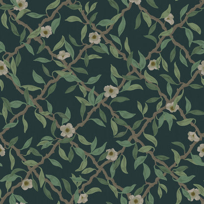 Espalier Wallpaper - Midnight blue - Summer Gray
