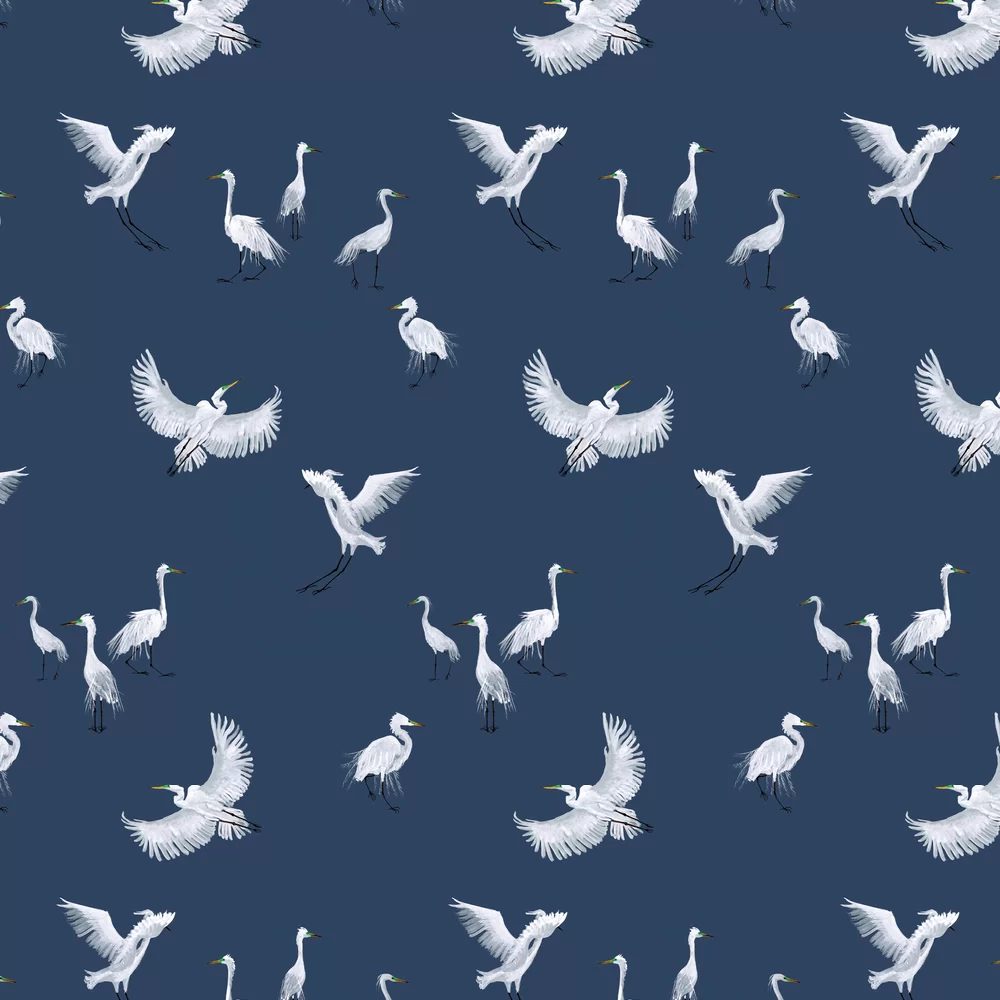 Egret Fabric - Midnight - Petronella Hall