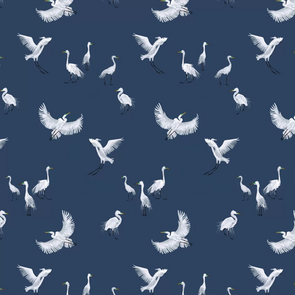Egret Fabric - Midnight - Petronella Hall