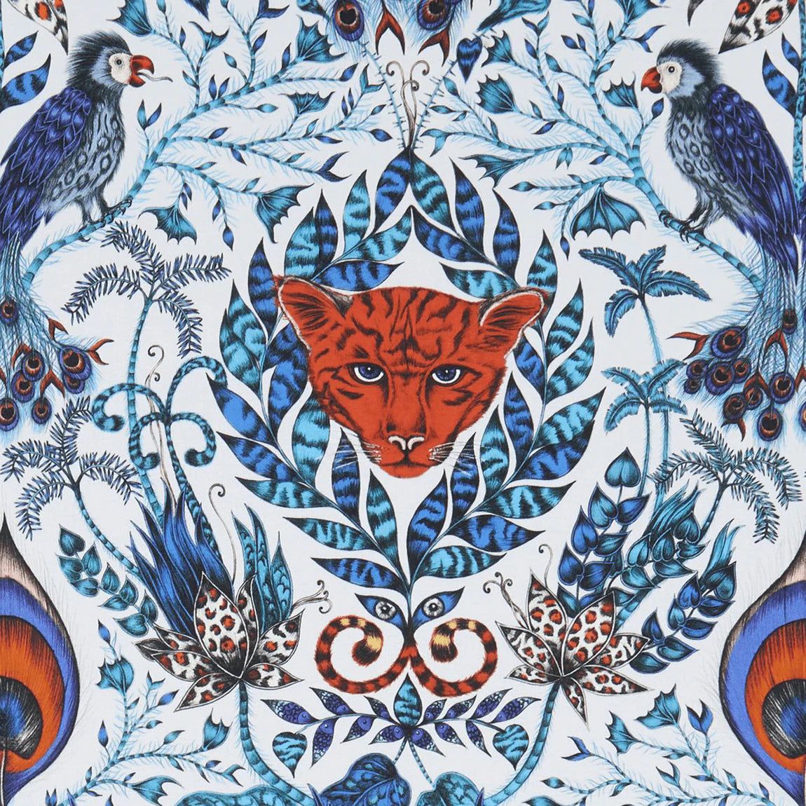 Amazon Cotton Satin Fabric - Blue - Emma J Shipley