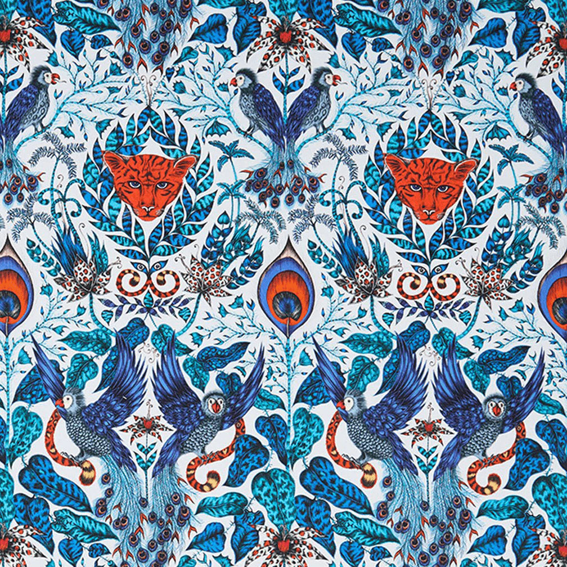 Amazon Cotton Satin Fabric - Blue - Emma J Shipley