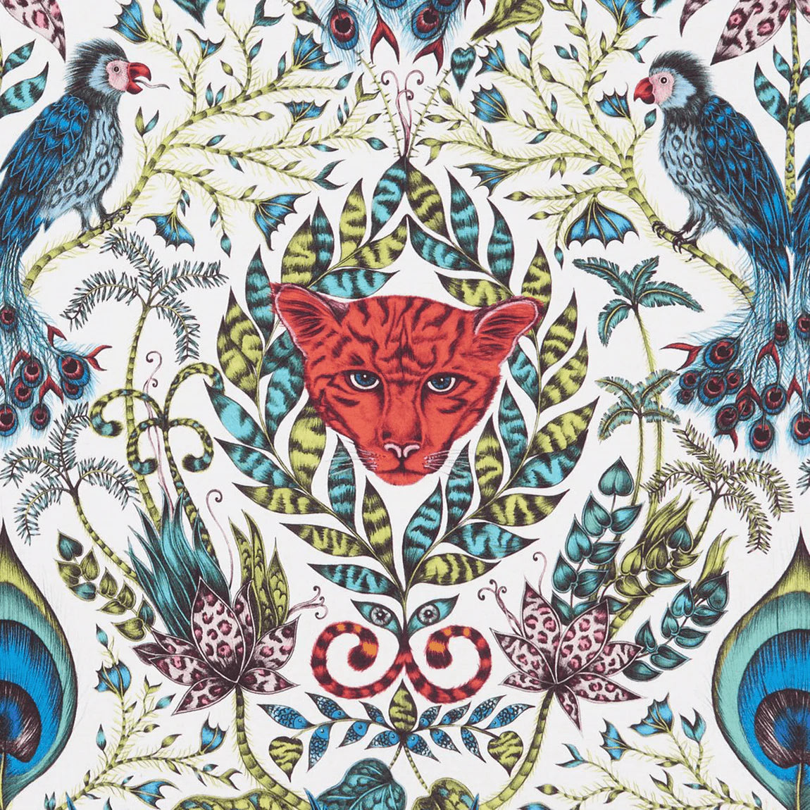 Amazon Cotton Satin Fabric - Teal - Emma J Shipley