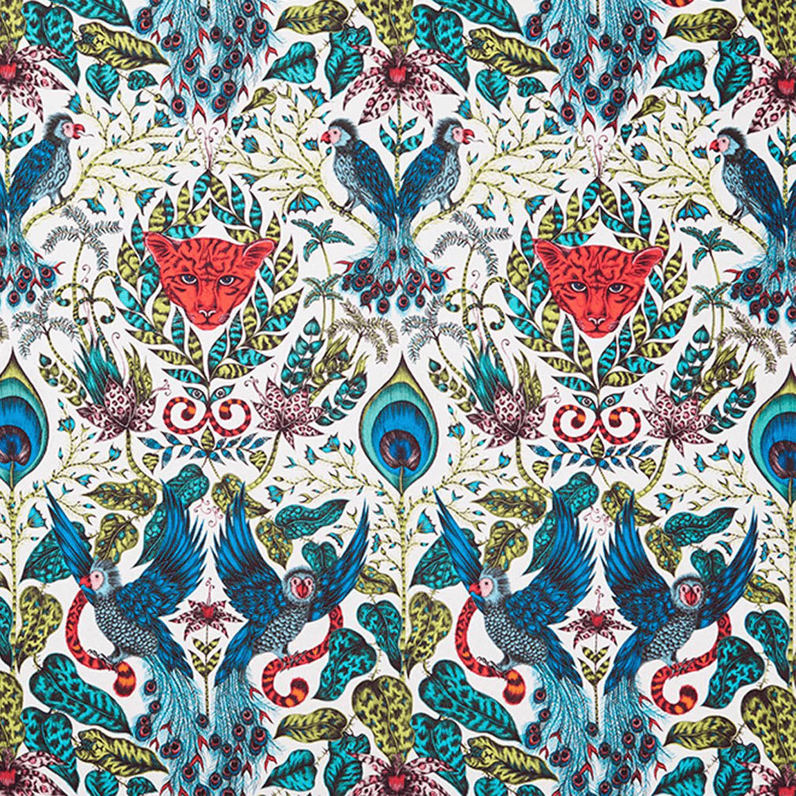 Amazon Cotton Satin Fabric - Teal - Emma J Shipley
