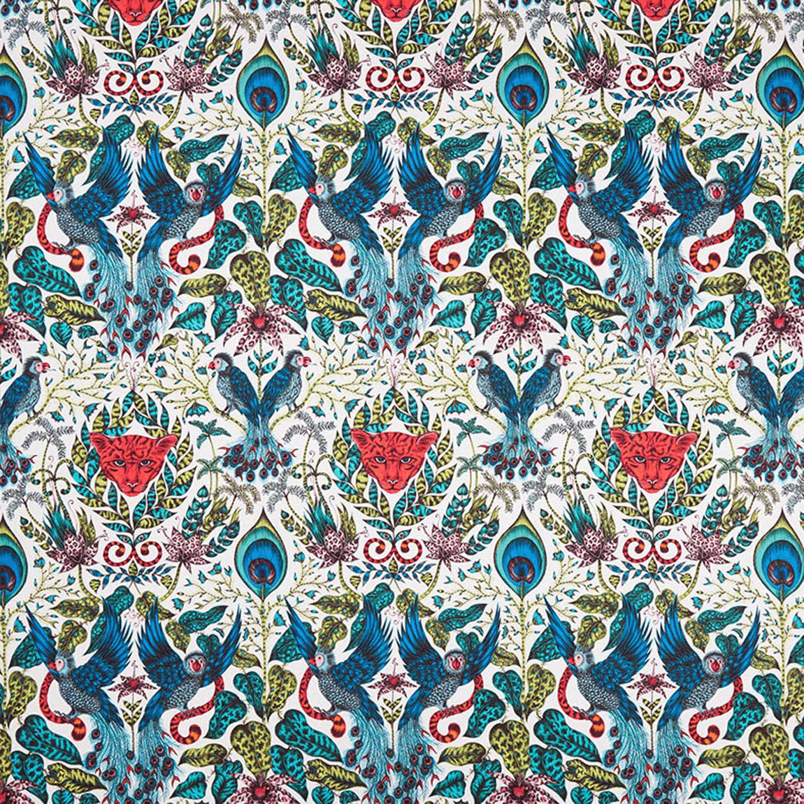Amazon Cotton Satin Fabric - Teal - Emma J Shipley