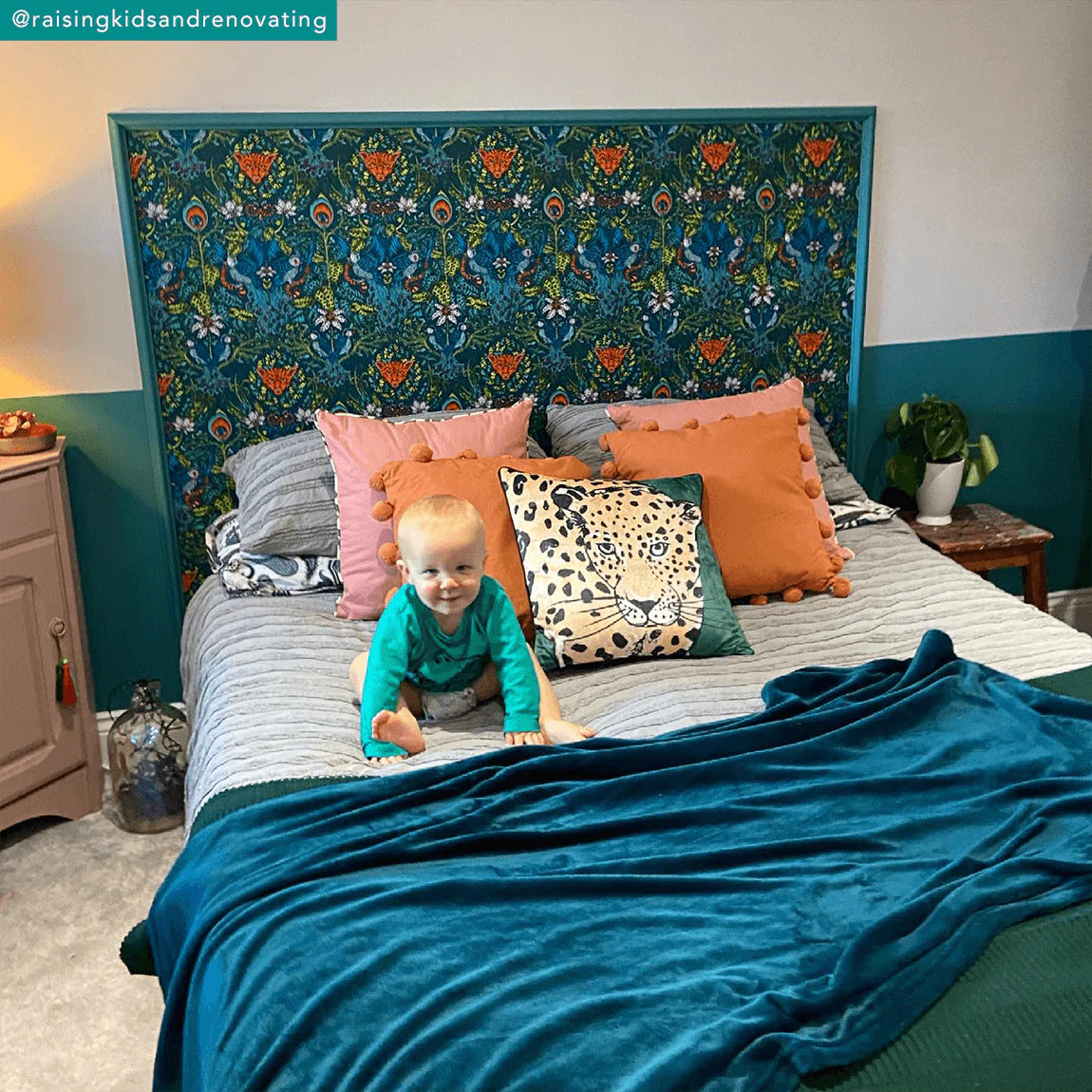 Amazon Cotton Satin Fabric - Teal - Emma J Shipley