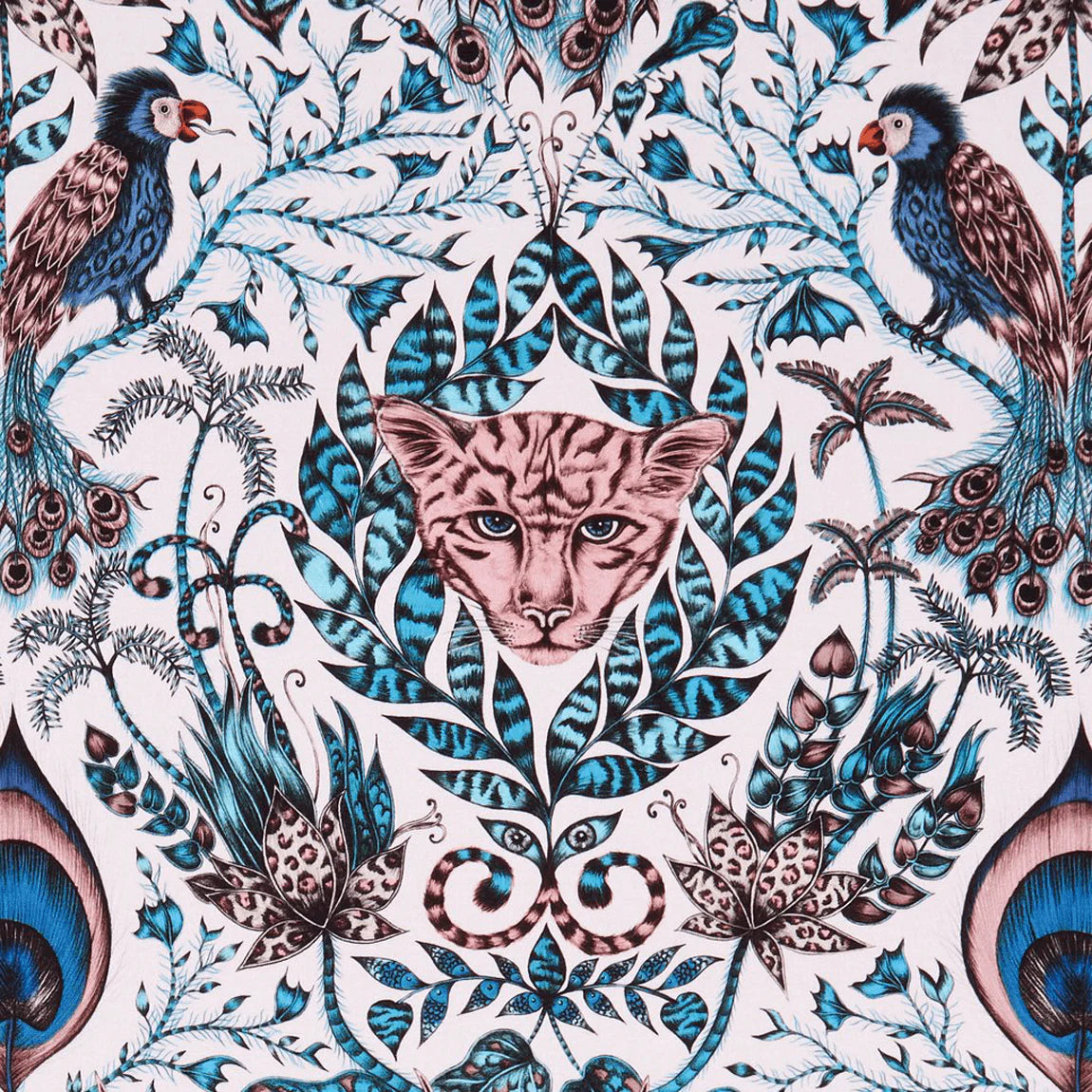 Amazon Cotton Satin Fabric - Blue - Emma J Shipley