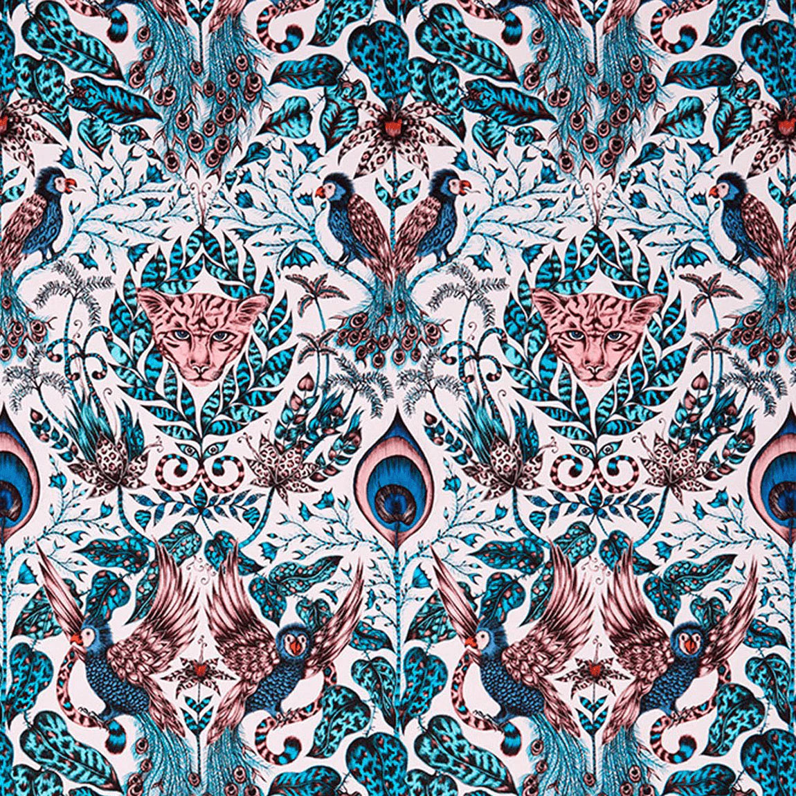 Amazon Cotton Satin Fabric - Blue - Emma J Shipley