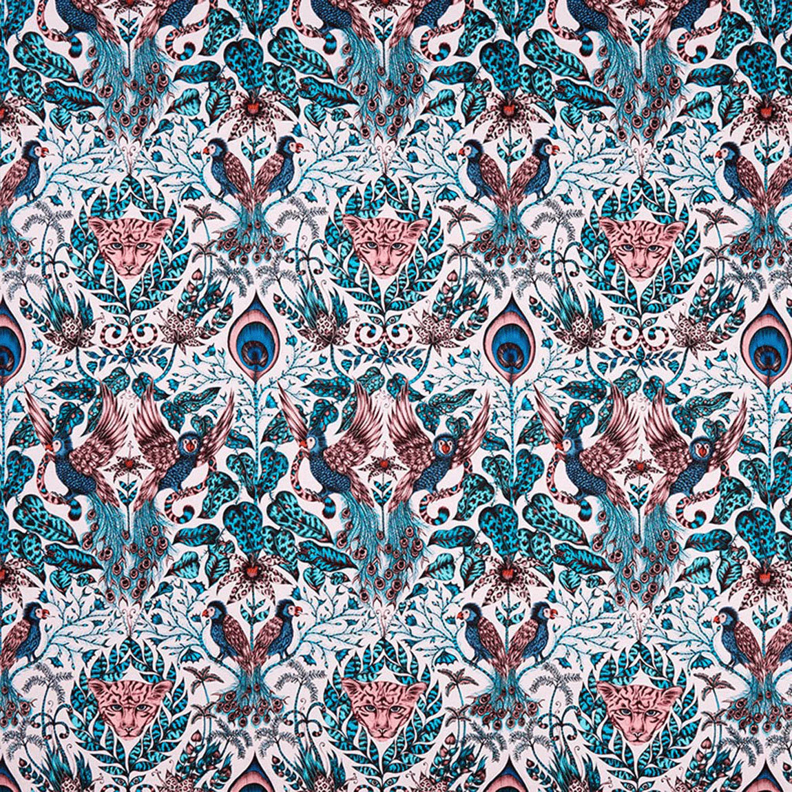 Amazon Cotton Satin Fabric - Blue - Emma J Shipley