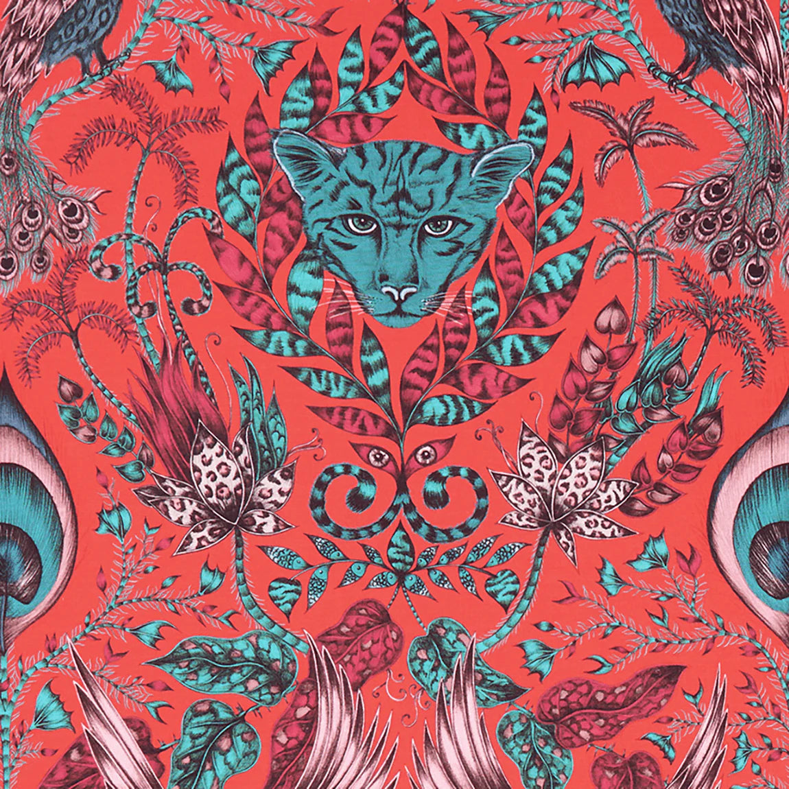 Amazon Cotton Satin Fabric - Red - Emma J Shipley