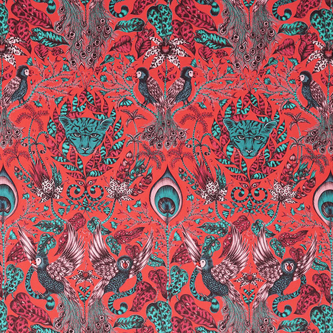 Amazon Cotton Satin Fabric - Red - Emma J Shipley