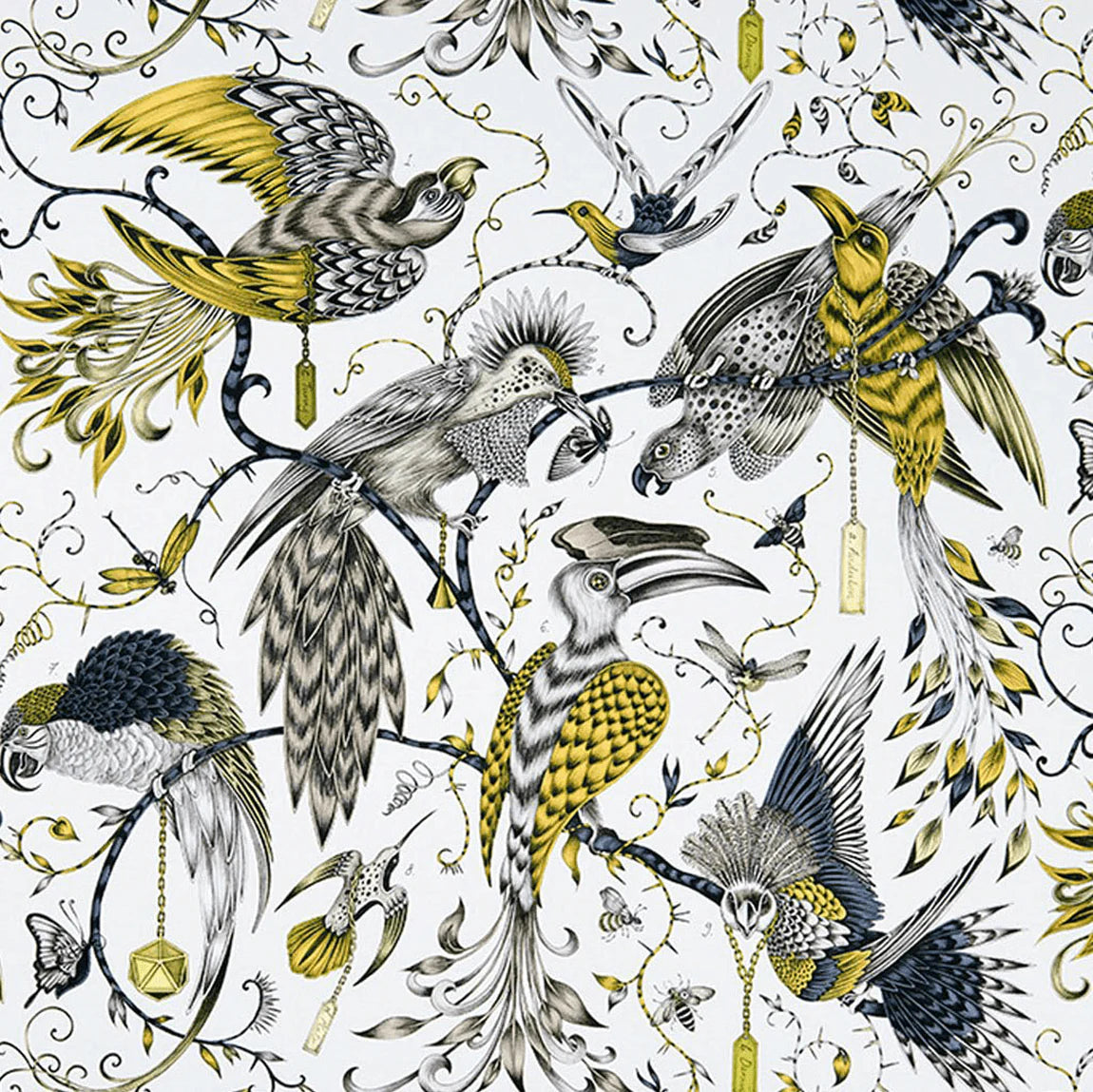 Audubon Cotton Satin Fabric - Gray - Emma J Shipley