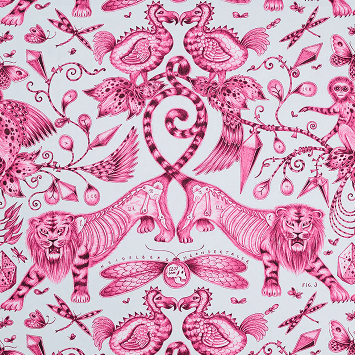 Extinct Cotton Satin Fabric - Pink - Emma J Shipley