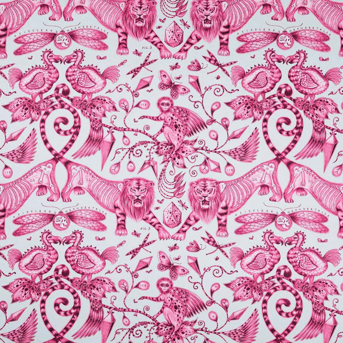 Extinct Cotton Satin Fabric - Pink - Emma J Shipley