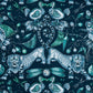 Extinct Cotton Satin Fabric - Teal - Emma J Shipley