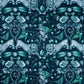 Extinct Cotton Satin Fabric - Teal - Emma J Shipley
