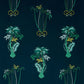 Jungle Palms Cotton Satin Fabric - Teal - Emma J Shipley