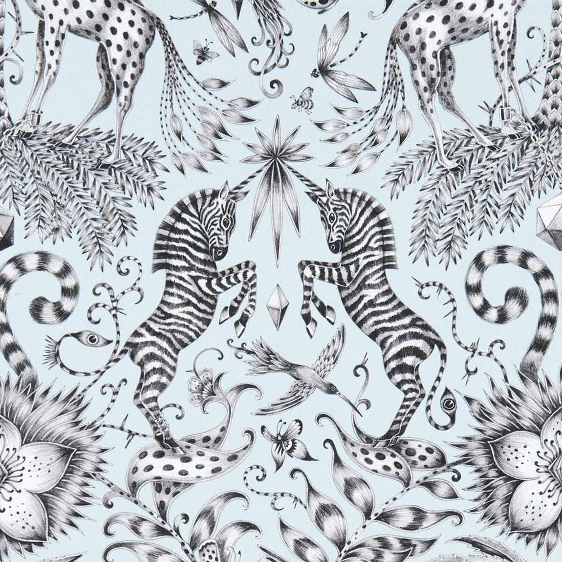 Kruger Cotton Satin Fabric - Blue - Emma J Shipley