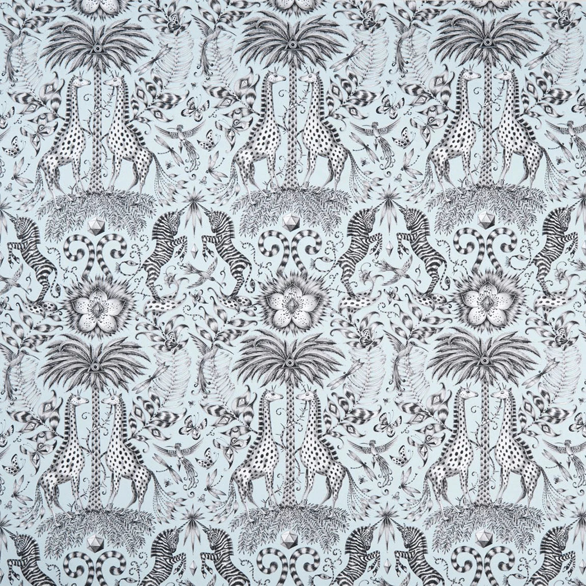 Kruger Cotton Satin Fabric - Blue - Emma J Shipley