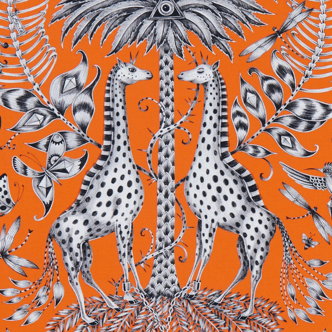 Kruger Cotton Satin Fabric - Orange - Emma J Shipley
